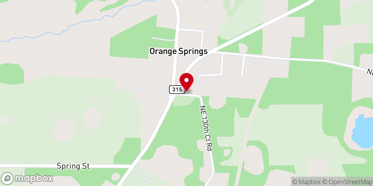 Map showing location of Orange Springs Community Church
