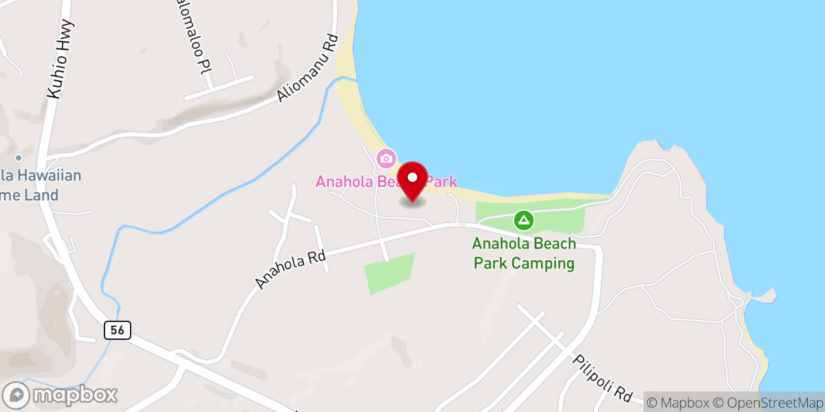 Map showing location of Anahola Beach Hale By Parrish Kauai - luxury on the beach with AC