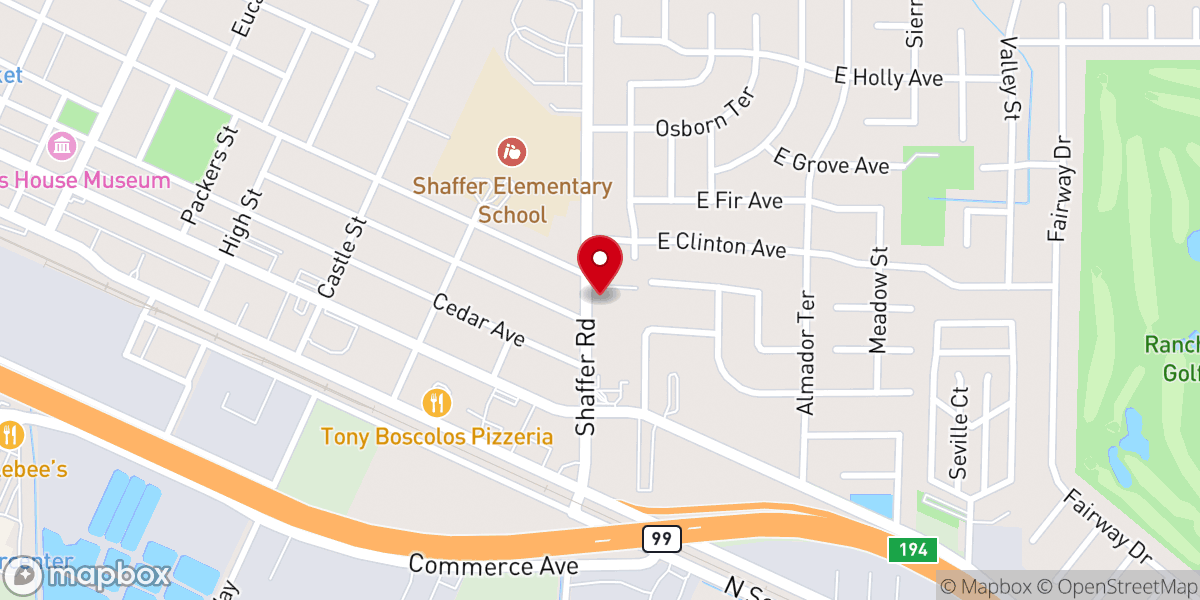Map showing location of Atwater Church of the Nazarene