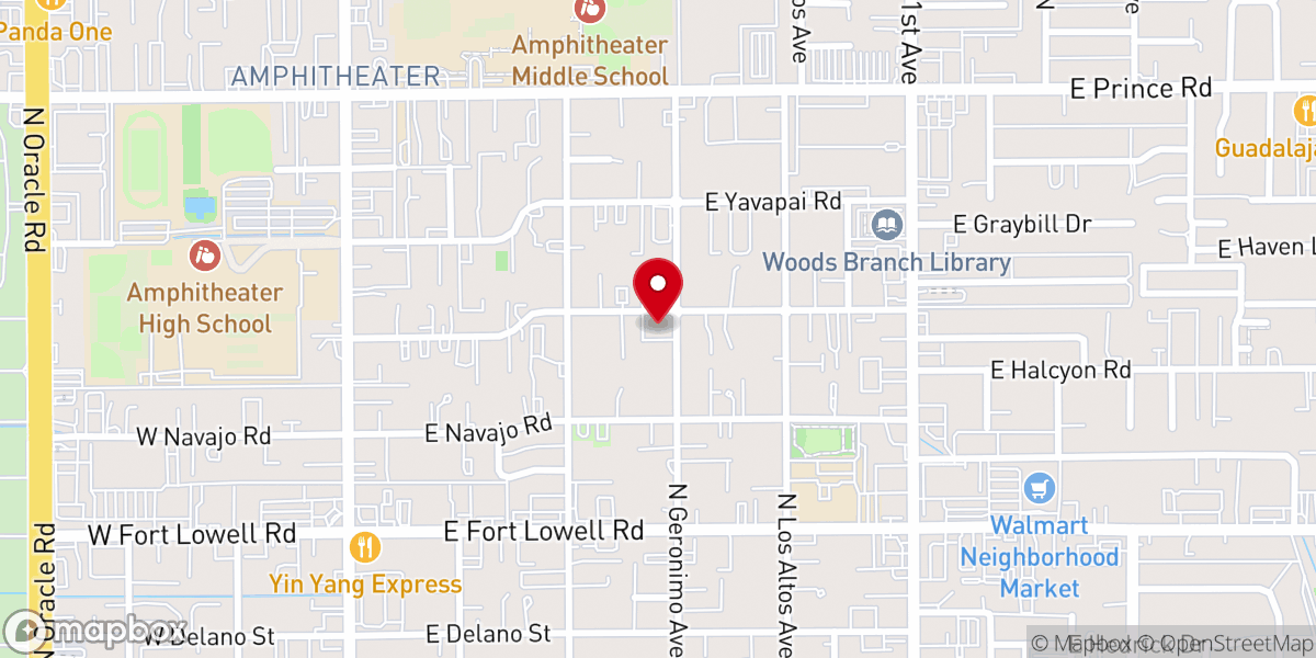 Map showing location of New Life Community Church of the Nazarene
