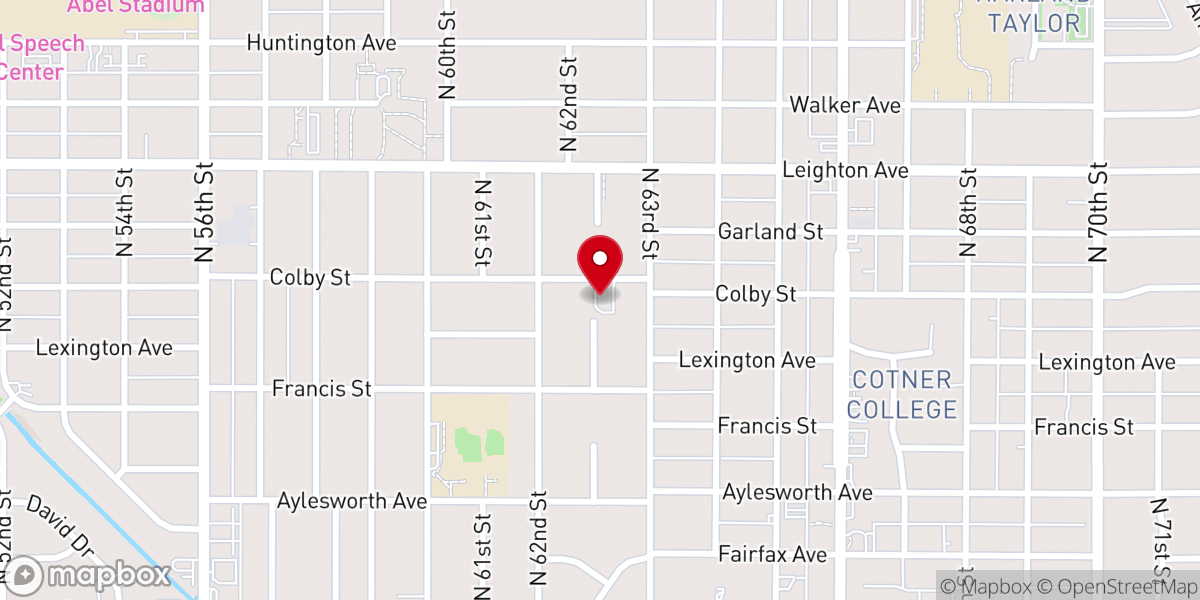Map showing location of Cornerstone Baptist Church