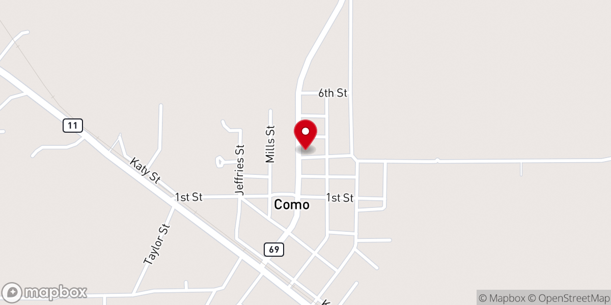 Map showing location of Fellowship Baptist Church