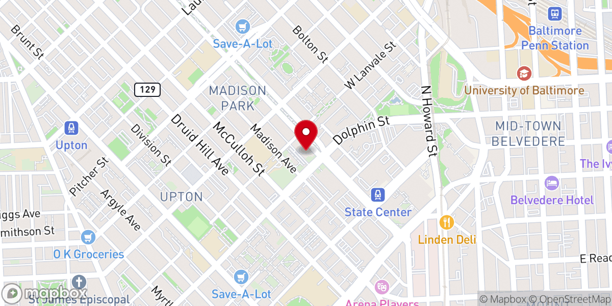 Map showing location of Mount Calvary of the Pentecostal Faith Church