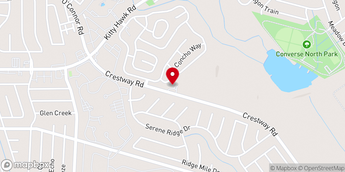 Map showing location of Harvest Hill Baptist Church