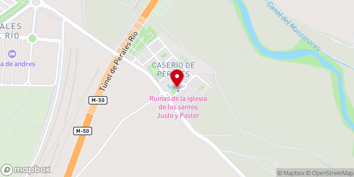 Map showing location of Iglesia de los Santos Justo y Pastor