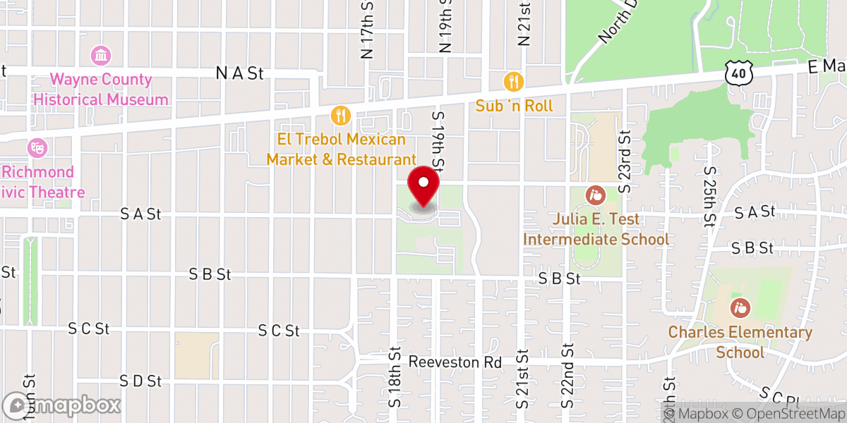 Map showing location of St Paul's Lutheran Church, ELCA
