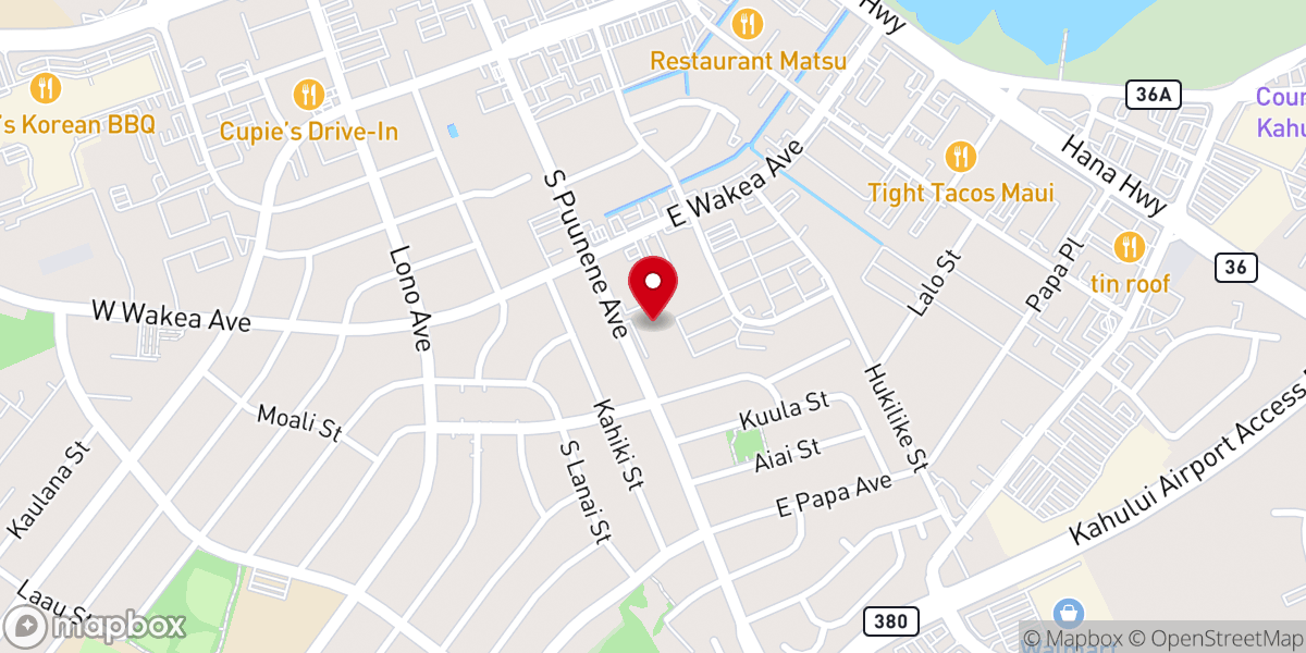 Map showing location of Kahalui Baptist Church