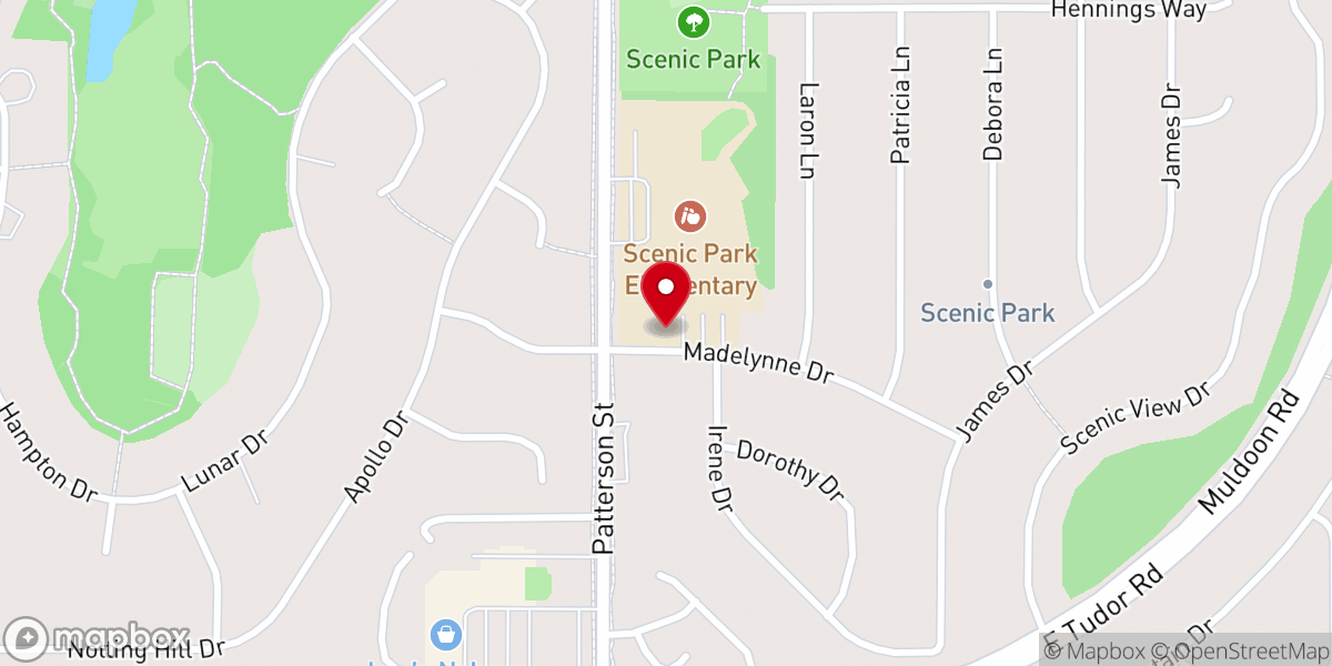 Map showing location of Scenic Park Bible Church