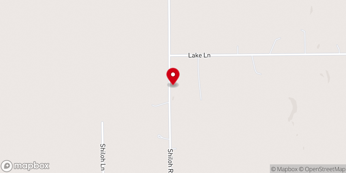 Map showing location of Shiloh Church