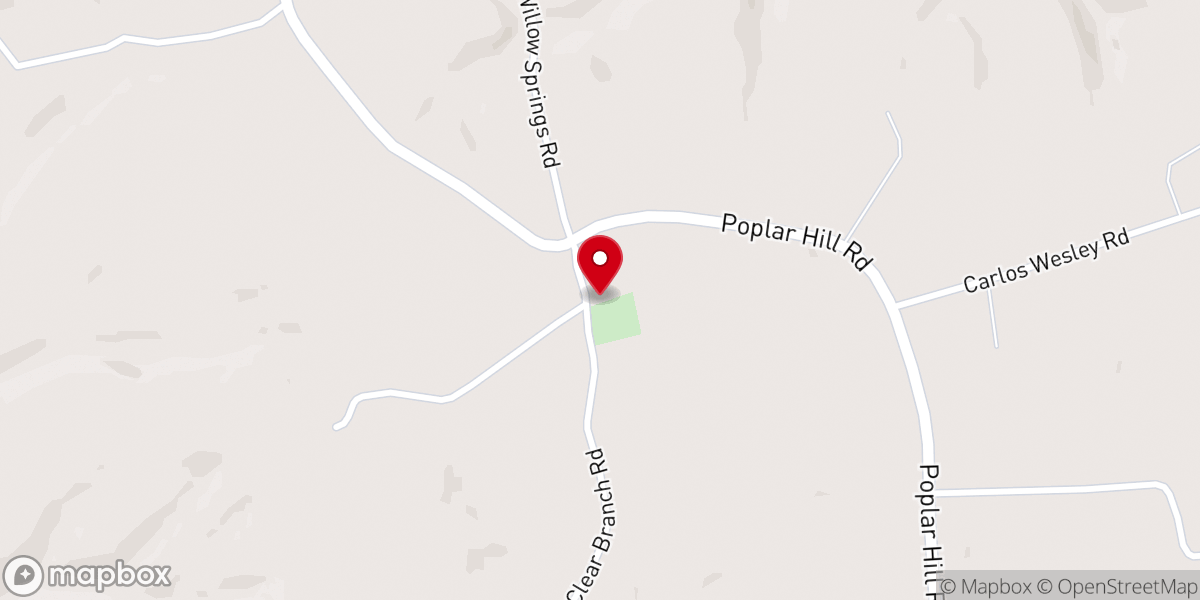 Map showing location of Willow Springs United Methodist Church