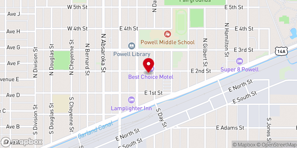 Map showing location of Charity Baptist Church
