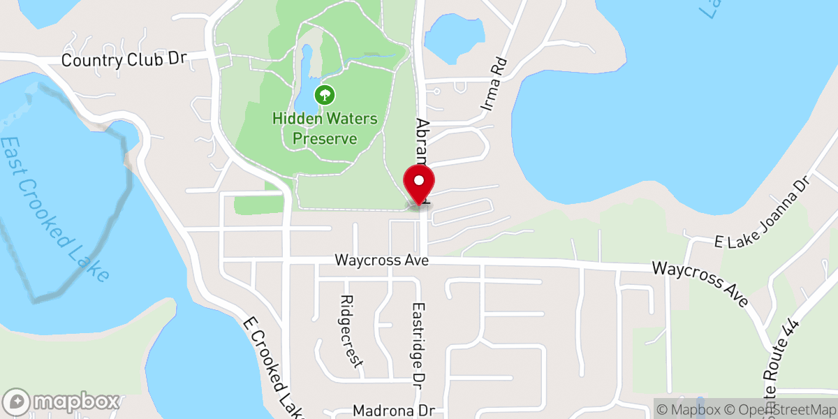 Map showing location of Hidden Waters Preserve
