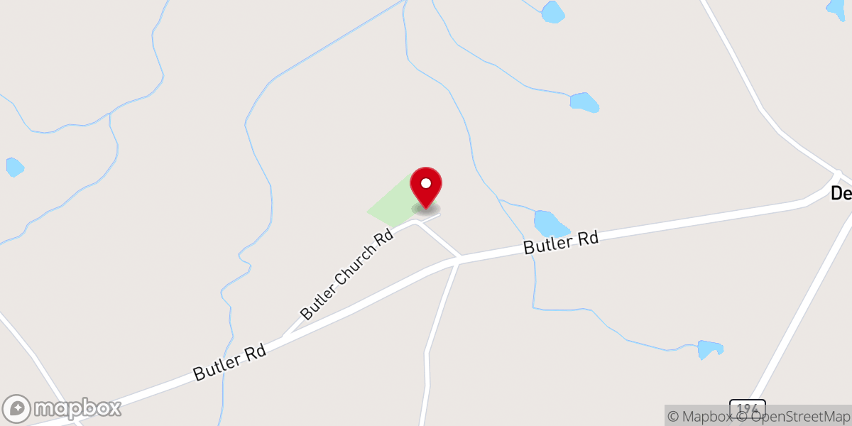 Map showing location of Butler Global Methodist Church