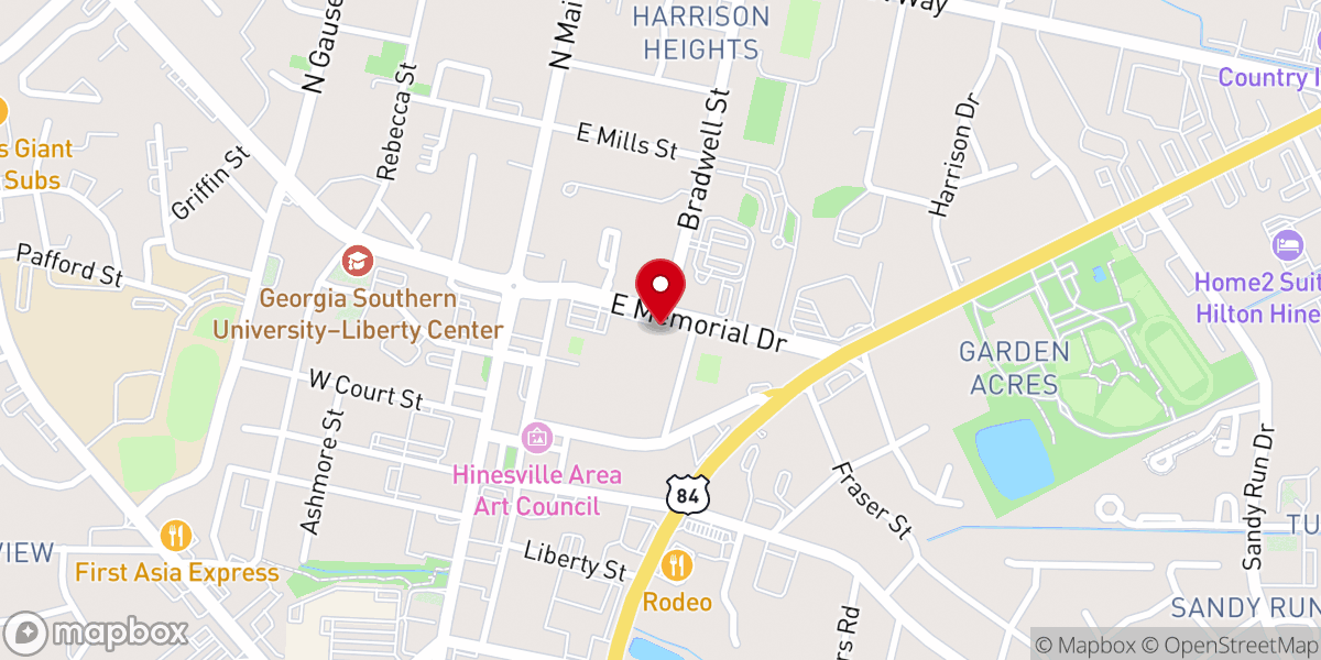 Map showing location of Fellowship Hall