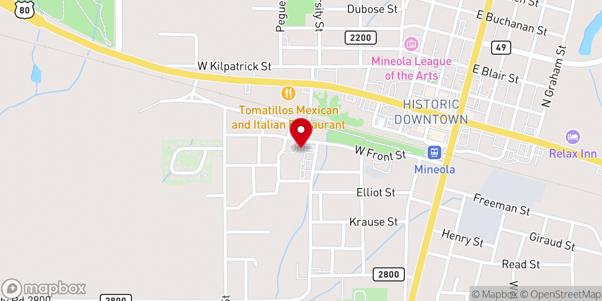 Map showing location of Saint Paul Missionary Baptist Church