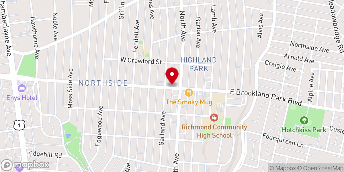 Map showing location of Universal Spiritual Mind Center Inc
