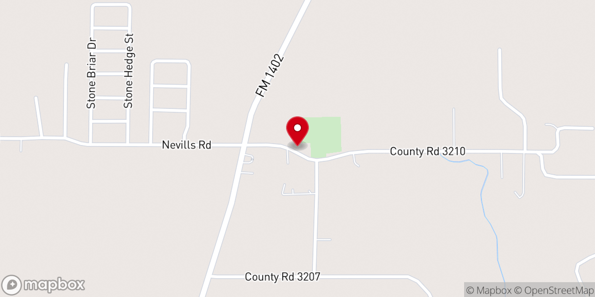 Map showing location of Nevill's Chapel Baptist Church