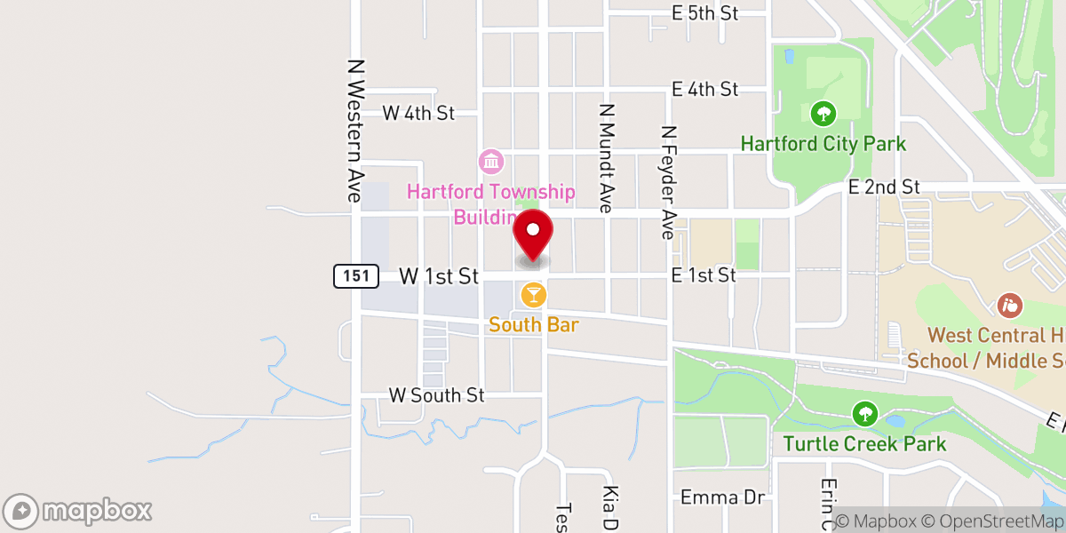 Map showing location of River of Fire Ministries