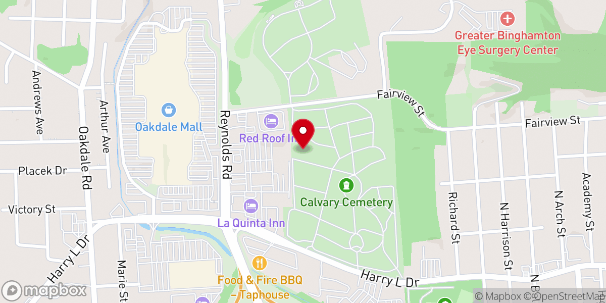 Map showing location of Hope Foundation of Binghamton