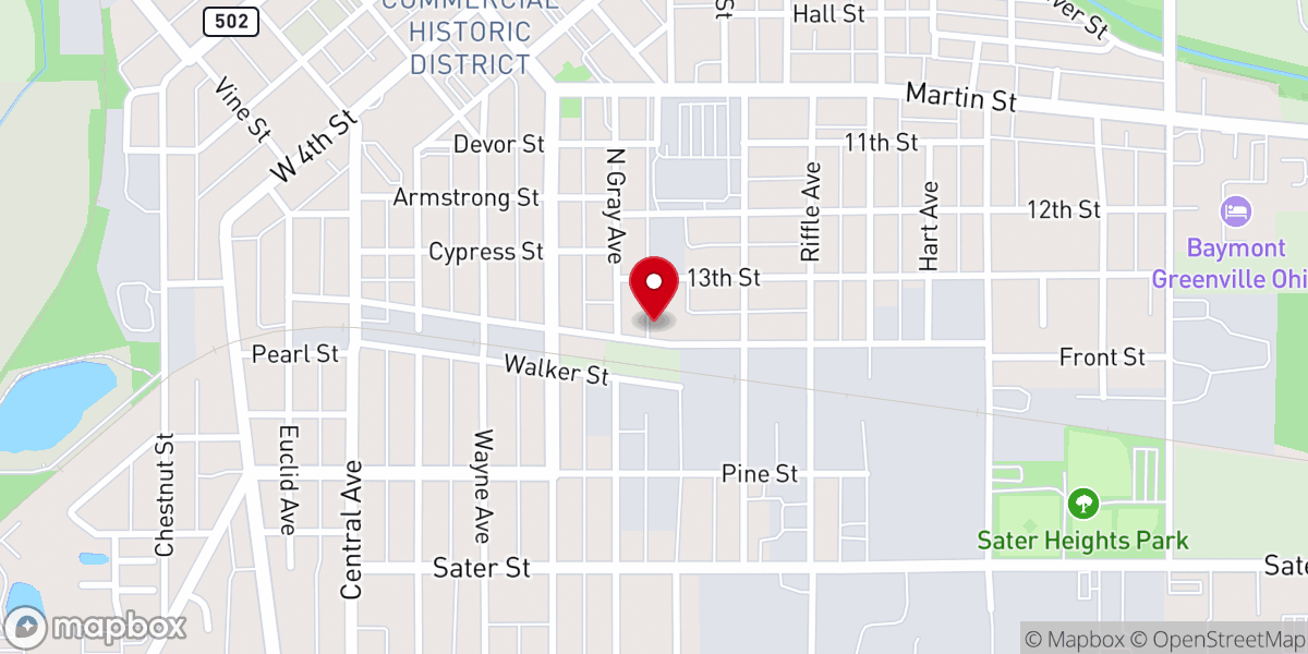 Map showing location of Bible Baptist Church