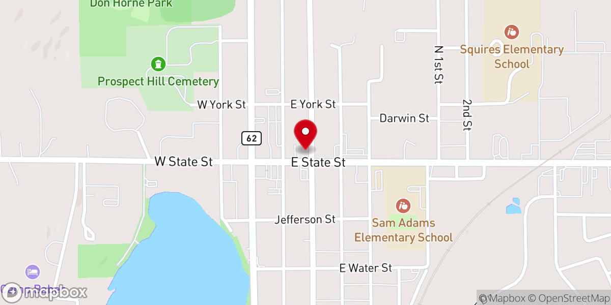 Map showing location of United Presbyterian Church