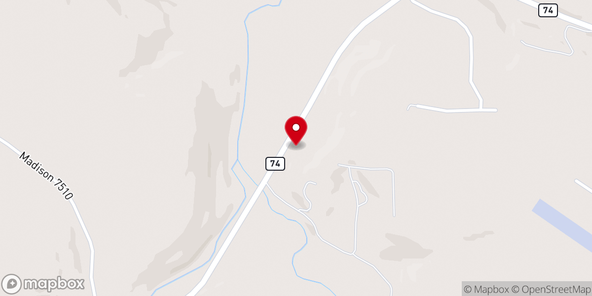 Map showing location of Oak Grove Mission