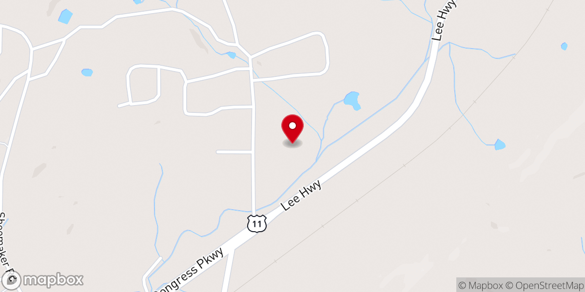 Map showing location of The Barn at Faith Farms
