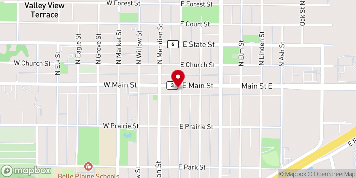 Map showing location of Riverview Coffee