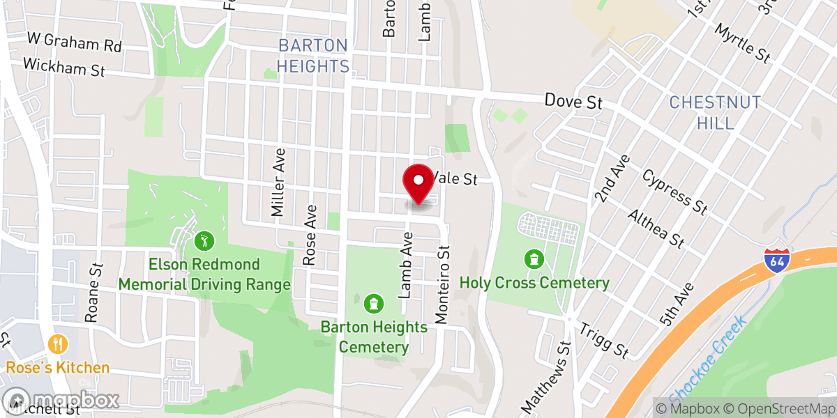 Map showing location of Triumphant Baptist Church