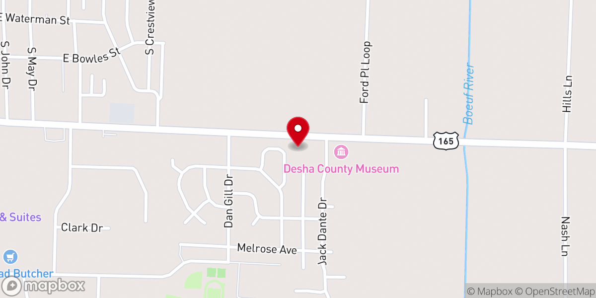 Map showing location of Dumas Church of Christ