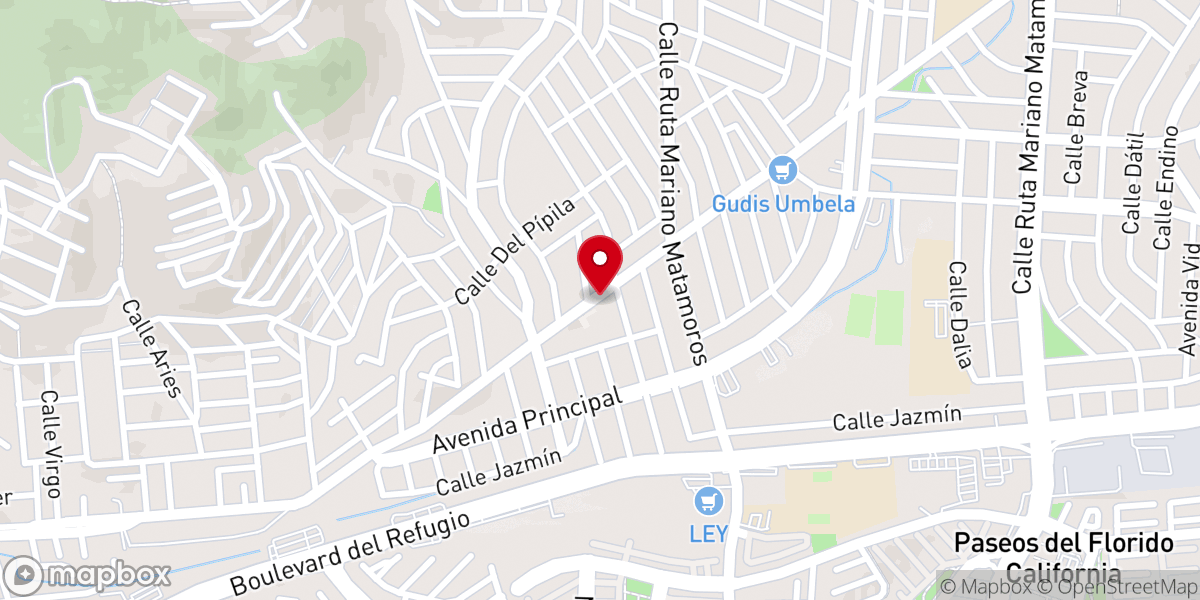 Map showing location of Parroquia San Pedro y San Pablo