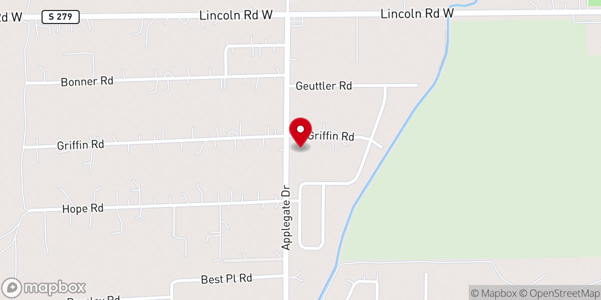 Map showing location of Apostolic Life Center United Pentecostal Church