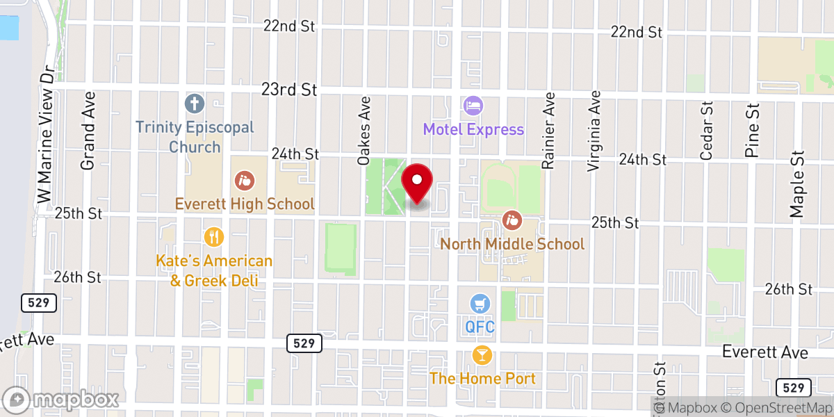Map showing location of Port Gardner Community Church