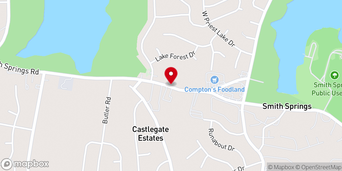 Map showing location of Priest Lake Presbyterian Church