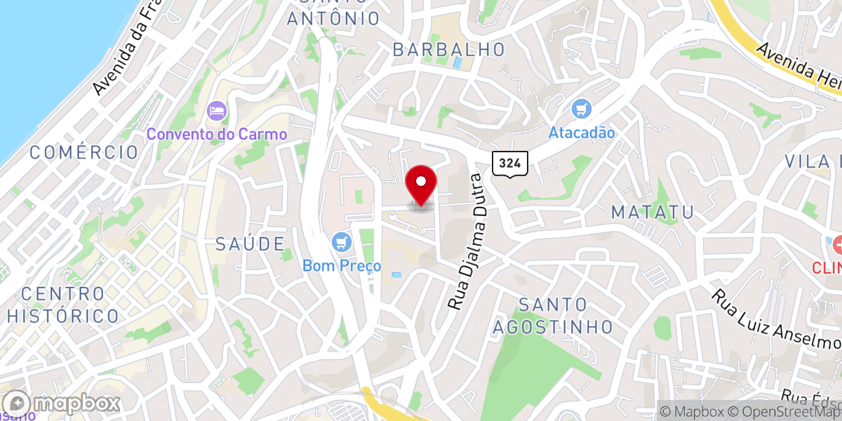 Map showing location of Igreja Batista Nazareth