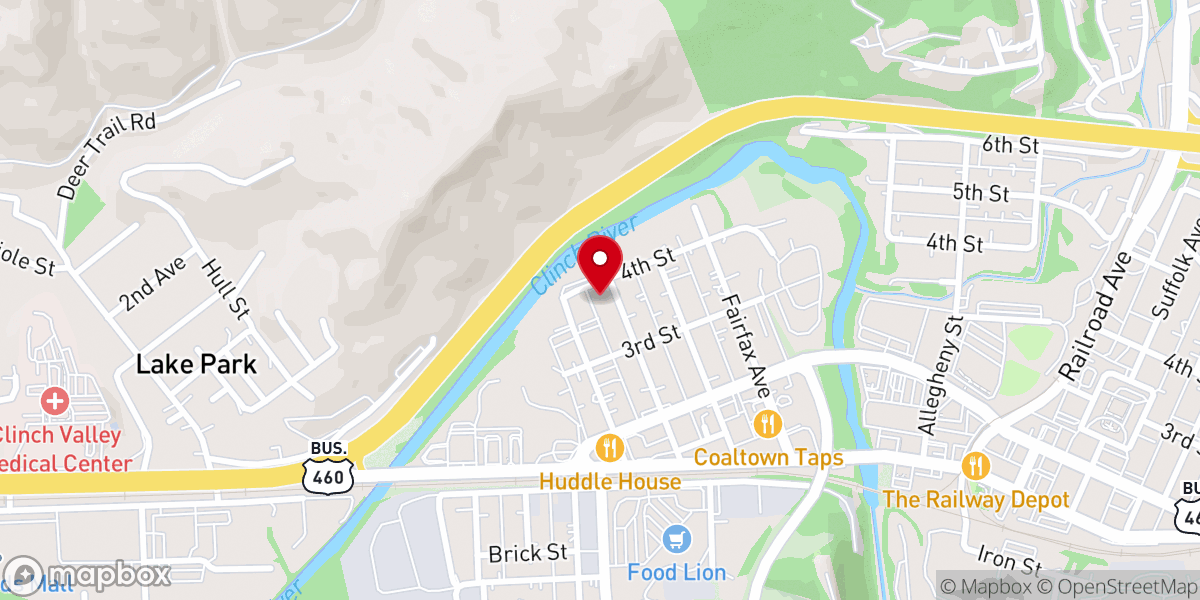 Map showing location of New Light Holiness Church