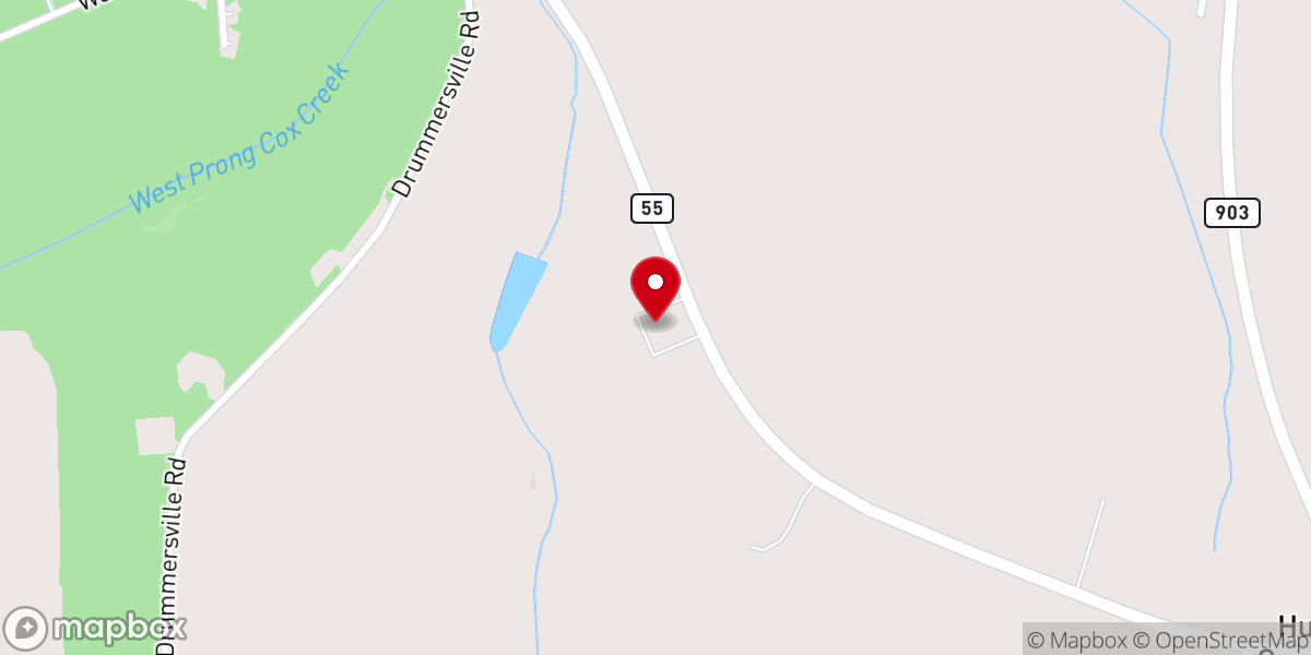 Map showing location of Seven Springs Baptist Church