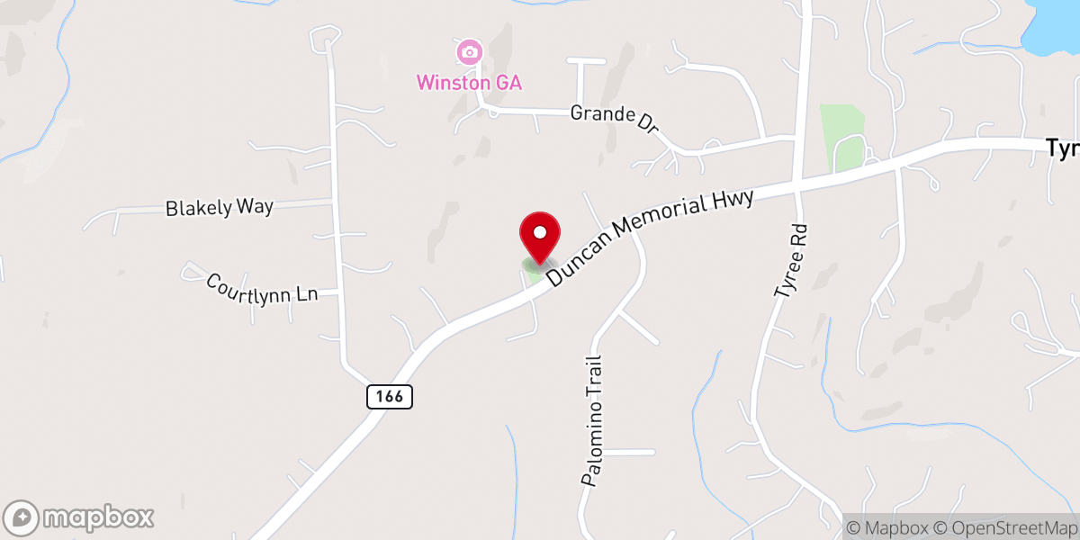 Map showing location of Douglas Chapel Church of God