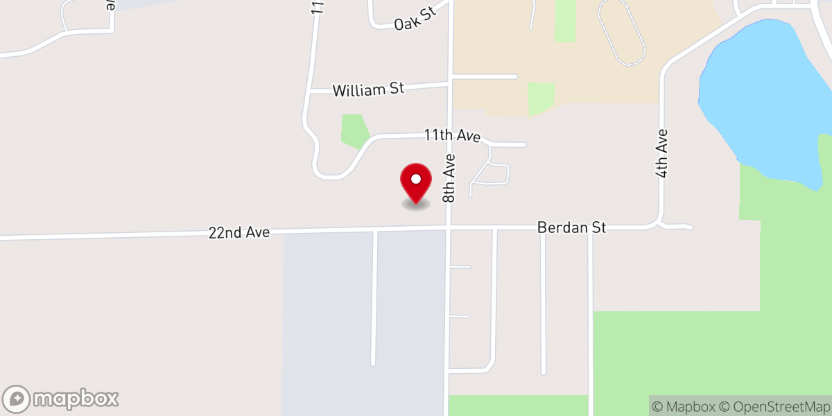 Map showing location of Northern Lakes Church