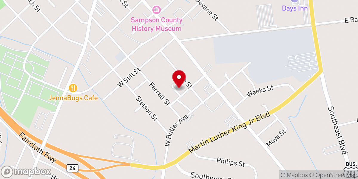 Map showing location of Clinton International Church