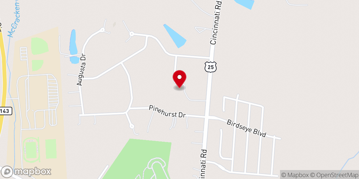 Map showing location of Harvest Baptist Church