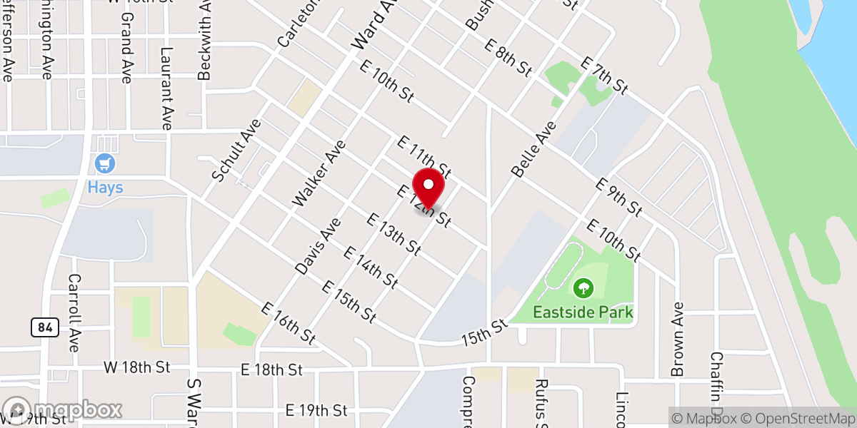Map showing location of Twelfth Street Baptist Church