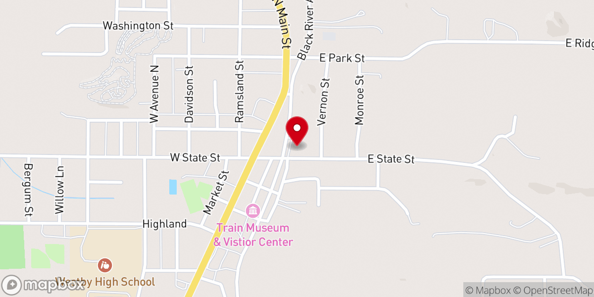 Map showing location of Westby United Methodist Church