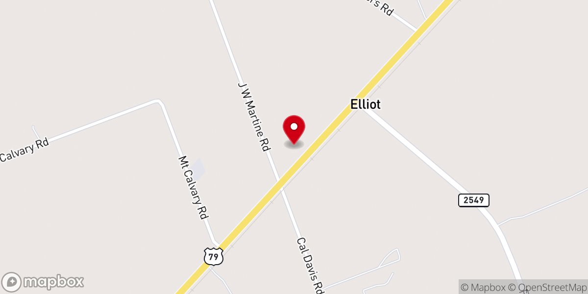 Map showing location of Elliott Baptist Church