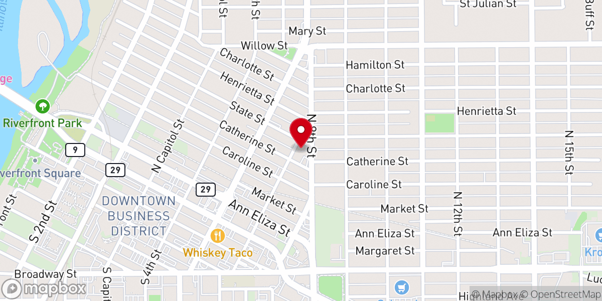 Map showing location of Gethsemane Church