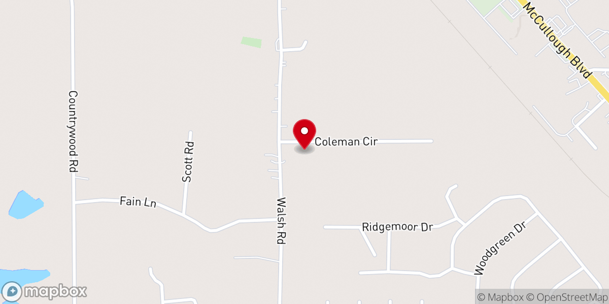 Map showing location of Hopewell Missionary Baptist Church