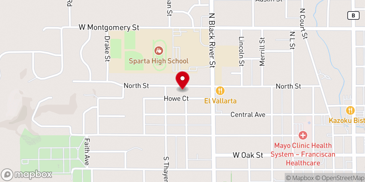 Map showing location of Sparta Seventh-day Adventist Church