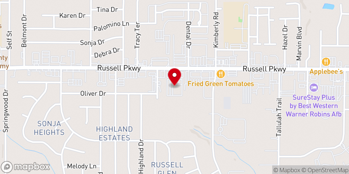 Map showing location of APOSTOLIC CHURCH OF WARNER ROBINS - Food Distribution Center