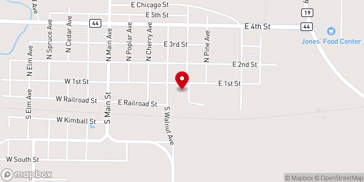 Map showing location of Grace Lutheran Church