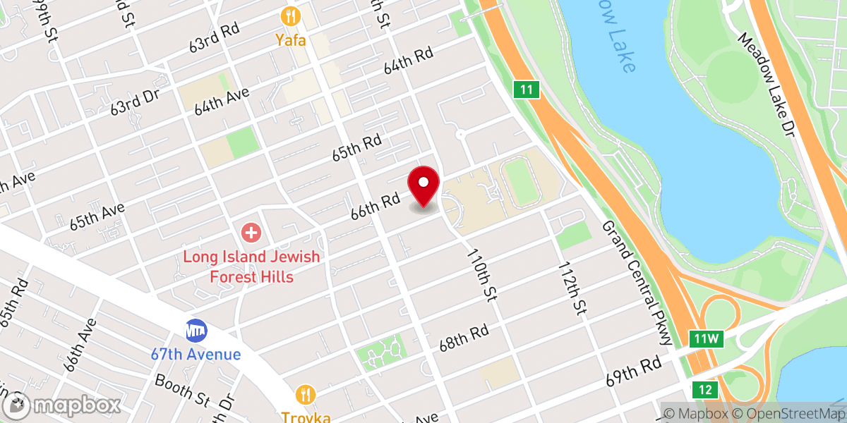 Map showing location of Congregation Anshey Shalom
